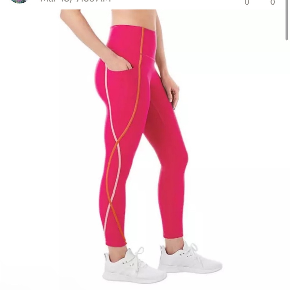 Members Mark pink high waist stretch leggigs with pockets